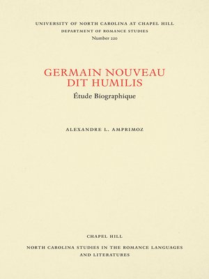 cover image of Germain Nouveau dit Humilis